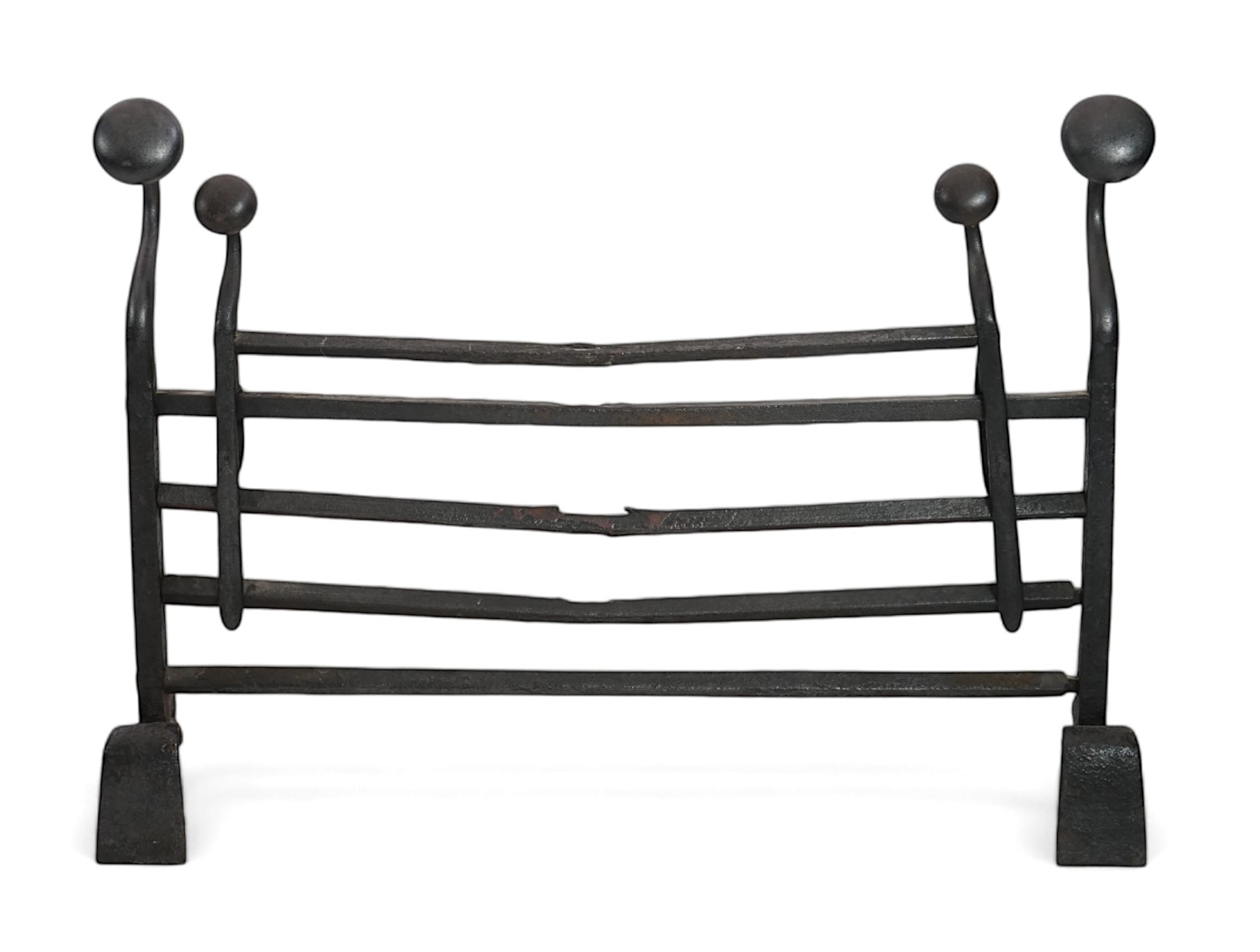 A 17th century French iron adjustable grate